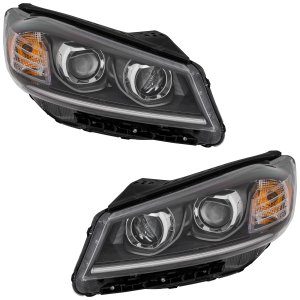Headlight Assembly Pair/Set for 2019-2020 KIA Sorento, Includes Right (Passenger) and Left (Driver) Halogen Headlights with Adaptive Feature, Replacement