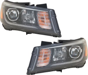 Headlight Assembly Pair/Set for Kia Sedona 2019-2021, Right (Passenger) and Left (Driver), Halogen with LED Position Light, Replacement