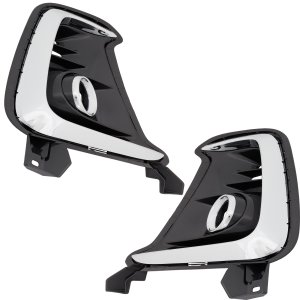 Fog Light Molding for Kia Niro 2020-2022, Right (Passenger) and Left (Driver), Gloss Black, Replacement