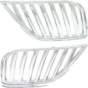 Chrome Grille Pair/Set for 2011-2015 Lincoln MKX, Right (Passenger) and Left (Driver) Replacement