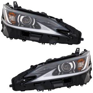 Headlight Assembly Pair/Set for Lexus ES300h/ES350 (2019-2021), Right (Passenger) and Left (Driver), without LED Signal Light, North America-Built Vehicle, Replacement