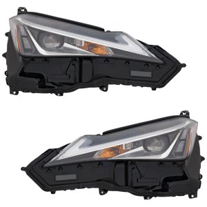 Headlight Assembly Pair/Set for Lexus UX200/UX250H 2019-2020, Right (Passenger) and Left (Driver), LED, Single Beam, with Fog Light, without Logo, Replacement