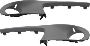 Front Bumper Molding Pair/Set for Mini Cooper 2007-2010, Right (Passenger) and Left (Driver), Outer, Primed (Ready to Paint) Replacement