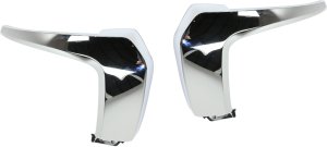 Front Bumper Molding Pair/Set for Mitsubishi Outlander 2016-2020, Outlander PHEV 2018-2022, Includes Right (Passenger) and Left (Driver) Moldings, Center Garnish, Chrome Finish Replacement