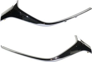 Front Bumper Molding Pair/Set for Mazda CX-3 2016-2022, Right (Passenger) and Left (Driver), Chrome Replacement