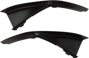 Front Bumper Molding Pair/Set for Mercedes-Benz CLA-Class (2017-2019), Right (Passenger) and Left (Driver) Sides, Textured Black, CLA250 with AMG Styling Package - Replacement