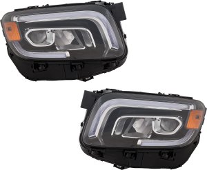 LED Headlight Assembly Pair/Set for 2020-2023 Mercedes-Benz GLB250/GLB35 AMG, Right (Passenger) and Left (Driver), without Adaptive Frontlighting System, Replacement
