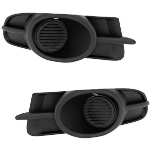 Front Fog Light Cover for 2009-2012 Mitsubishi Galant, Right (Passenger) and Left (Driver), Textured Black Replacement Pair/Set