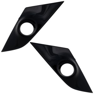 Front Fog Light Molding Pair/Set for Mazda CX-3 2019-2022, Right (Passenger) and Left (Driver), Black, Replacement