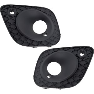 Fog Light Molding Pair/Set for Mercedes-Benz GLB250 2020-2023, Side Grille, Textured Black, with Parking Aid Sensor Holes, without AMG Package, Left (Driver) and Right (Passenger) Replacement
