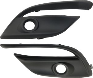 Front Fog Light Molding Pair/Set for Mazda 3 (2017-2018) Right (Passenger) and Left (Driver) Side, Textured Black, for Mexico Built Vehicles - Replacement Set