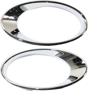 Front Fog Light Molding Pair/Set for 2008-2011 Mercedes-Benz C-Class, Primed (Ready to Paint), Right (Passenger) and Left (Driver), Without Sport Package, With Bi-HID Headlight, Excluding C63 AMG Model, Replacement
