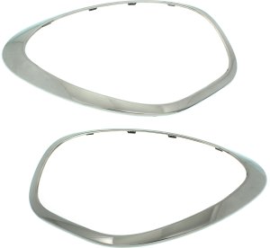 Headlight Bezel for 2011-2016 Mini Cooper Countryman, 2013-2016 Cooper Paceman Chrome Interior, Right (Passenger) and Left (Driver) Pair/Set Replacement