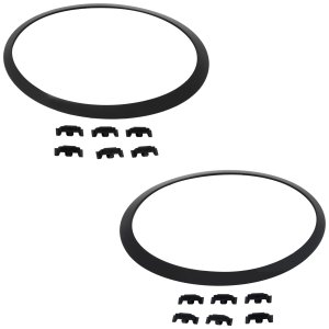 Pair/Set - Headlight Bezel for Mini Cooper 2014-2023 Hatchback/Convertible, Right (Passenger) and Left (Driver), Piano Black, Replacement Set