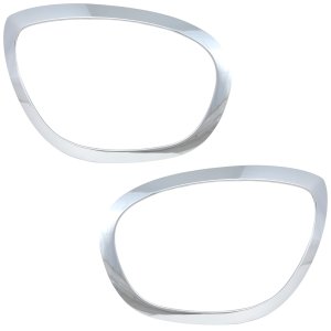 Pair/Set - Headlight Bezel for Mini Cooper Countryman, Right (Passenger) and Left (Driver), Chrome, for SE Model, 2018-2020, 17-Piece Replacement Set