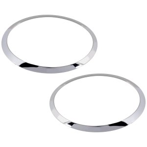 Headlight Bezel Pair/Set for 2014-2023 Mini Cooper - Hatchback/Convertible, Right (Passenger) & Left (Driver), Chrome, Replacement