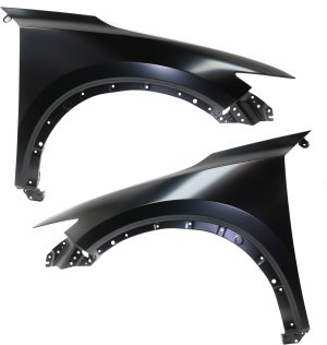 Front Fender Pair/Set for 2017-2023 Mazda CX-5, Right (Passenger) and Left (Driver), Primed (Ready to Paint), Without Side Light Hole Replacement
