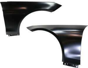Front Fender Pair/Set for Mercedes-Benz E-Class 2010-2017, Right (Passenger) and Left (Driver), Primed (Ready to Paint), Convertible/Coupe, Aluminum Replacement