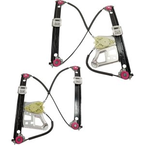 Front Window Regulator Pair/Set for Mercedes-Benz S-Class 2003-2006, Right (Passenger) and Left (Driver), Power, without Motor, Replacement