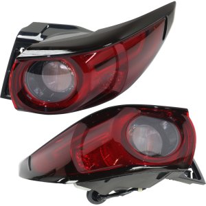 Tail Light Assembly Pair/Set for Mazda CX-5 2017-2021, Right (Passenger) and Left (Driver) Outer with Signature Light, Replacement