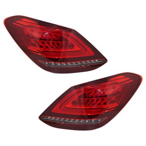 LED Tail Light Assembly Pair/Set for Mercedes-Benz C-Class Sedan 2019-2021, Right (Passenger) and Left (Driver) Replacement