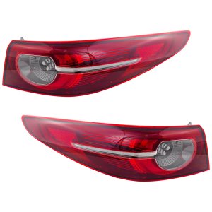 Pair/Set - LED Tail Light Assembly for 2019-2021 Mazda Mazda 3 Sedan, Right (Passenger) and Left (Driver) Sides, Outer with Signature Lighting, Replacement Set
