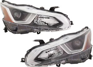 Headlight Assembly for Nissan Altima (2019-2021), Halogen, Right (Passenger) and Left (Driver), Replacement Pair/Set