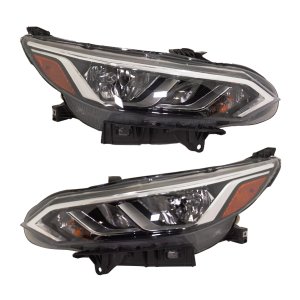 Headlight Assembly Pair/Set for Nissan Sentra 2020-2023, Halogen, Right (Passenger) and Left (Driver), Replacement