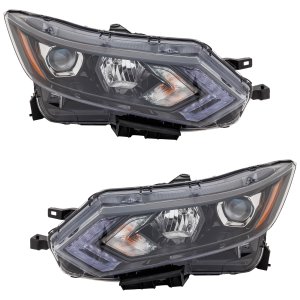 Headlight Assembly for Nissan Rogue Sport 2020-2022, Right (Passenger) and Left (Driver) Halogen Replacement Pair/Set