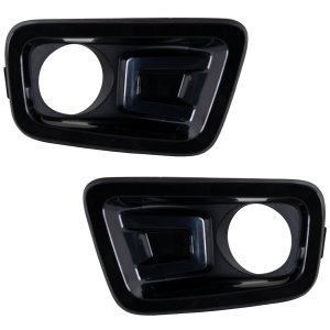 Front Fog Light Molding Pair/Set for 2018-2019 Nissan Titan/Titan XD, Right (Passenger) and Left (Driver), Primed (Ready to Paint), Midnight Special Edition, SV/SL/PRO-4X Model Replacement