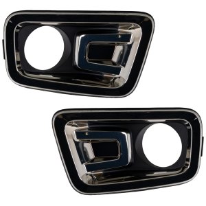 Front Fog Light Molding Pair/Set for Nissan Titan (2017-2019), Platinum Reserve Model Crew Cab, Titan XD w/o Two Tone Paint, w/o Special Edition Package (2016-2019) - Right (Passenger) and Left (Driver) Replacement