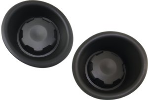 Front Fog Light Cover Pair/Set for Nissan Frontier 2005-2019, Right (Passenger) and Left (Driver), Black, with Steel Bumper, Replacement