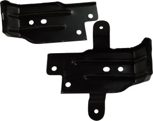 Headlight Bracket Pair/Set for 2009-2015 Nissan Xterra, From 4-2009, Right (Passenger) and Left (Driver), Lower Position, Steel Material, Black, Replacement