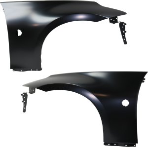 Front Fender Pair/Set for 2015-2020 Nissan 370Z Coupe, Right (Passenger) and Left (Driver), Primed (Ready to Paint), Steel, Replacement