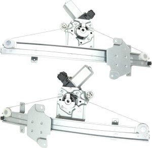 Pair/Set - Front Window Regulator for Nissan Sentra 2013-2019, Right (Passenger) and Left (Driver), Power, with Motor, Replacement Set