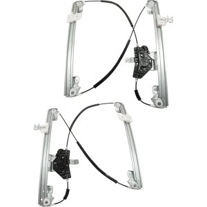 Front Window Regulator with Motor Pair/Set for Nissan Pathfinder 2013-2020, Right (Passenger) and Left (Driver), Power - Excludes 2015 Hybrid Models - Replacement