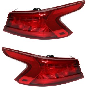 Tail Light Assembly Pair/Set for 2016-2018 Nissan Maxima, Outer, Halogen, Right (Passenger) and Left (Driver), Replacement
