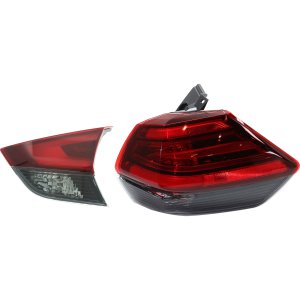 Tail Light Assembly Set for 2017-2018 Nissan Rogue, Right (Passenger), Inner and Outer, Halogen, Compatible with Japan/Korea/USA Built Vehicle: Replacement