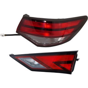 Tail Light Assembly Set for Nissan Sentra 2020-2023, Right (Passenger) Side, Inner and Outer, Halogen, Replacement