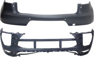 Front and Rear Bumper Cover Set for Porsche Macan 2015-2018, Complete Replacement Set
