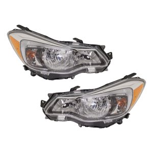 Headlight Assembly Pair/Set for Subaru Crosstrek 2016-2017, Right (Passenger) and Left (Driver), Halogen, Replacement