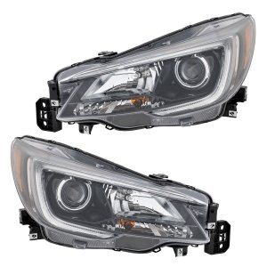 Headlight Assembly for Subaru Legacy/Outback 2018-2019, Right (Passenger) and Left (Driver) Halogen Light Pair/Set, Replacement