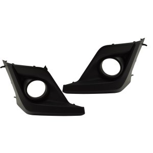 Front Fog Light Molding Pair/Set for Subaru Crosstrek 2018-2020, Right (Passenger) and Left (Driver), Textured Black, with Fog Lights, Replacement