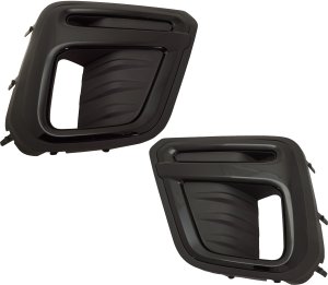 Front Fog Light Molding Pair/Set for 2019 Subaru Forester, Right (Passenger) and Left (Driver), Black, Replacement