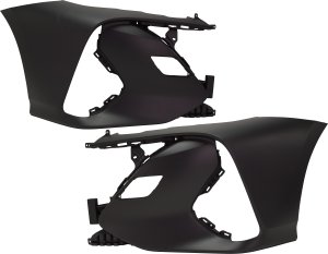 Front Bumper Cover Pair/Set for Toyota Prius Prime 2017-2022, Right (Passenger) and Left (Driver), Primed (Ready to Paint), Without Parking Aid Sensor Holes Replacement