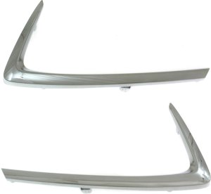 Front Bumper Grille Molding Pair/Set for 2016 Scion IA, 2016-2020 Toyota Yaris, Yaris IA, Right (Passenger) and Left (Driver) Outer Chrome, Sedan Replacement