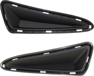 Front Bumper Filler Pair/Set for Toyota C-HR 2018-2019, Includes Right (Passenger) & Left (Driver) Hole Cover, Textured Black Replacement