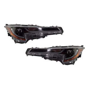 LED Headlight Assembly Pair/Set for 2020-2022 Toyota Corolla L/LE Models, Sedan, Right (Passenger) and Left (Driver), North America Built Vehicle Replacement