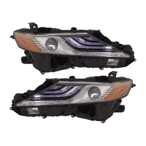 Headlight Assembly Pair/Set for 2019 Toyota Camry XSE Model with LED Signal Light, Right (Passenger) and Left (Driver), LED, Replacement