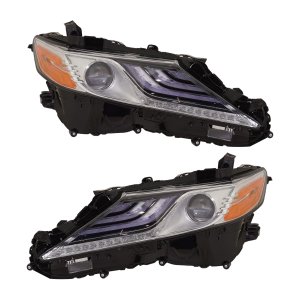 LED Headlight Assembly Pair/Set for 2019 Toyota Camry XLE Models, Right (Passenger) & Left (Driver), with LED Signal Light - Excluding Hybrid XLE & Adaptive Headlights Models - Replacement